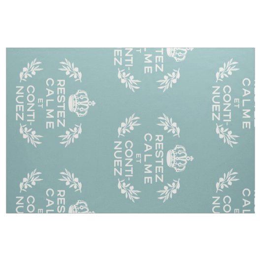 misty blue white French Script Behalte Calm Carry  Stoff (Fat Quarter (45,7 x 55,9 cm))