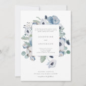 Misty Blues Wedding Einladung (Vorderseite)
