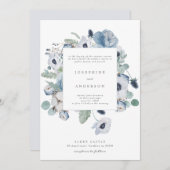 Misty Blues Wedding Einladung (Vorne/Hinten)