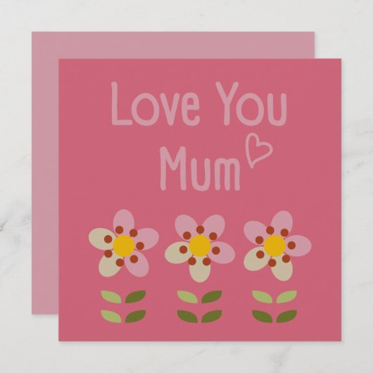 MISTY CHARM - Mother's Day Floral Invitation Card Einladung (Vorne/Hinten)