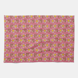 Misty Charm - Pink Dreamy Floral Teetuch Geschirrtuch