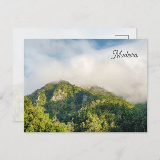 Misty clouds over green hills, Madeira Postkarte (Vorne/Hinten)