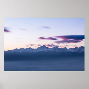 Misty clouuds oberhalb des Berges Triglav, Sloweni Poster