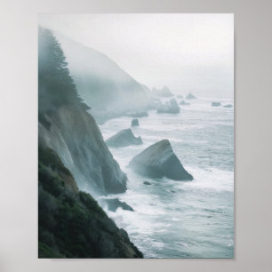 Misty Coastal Escape Print Poster