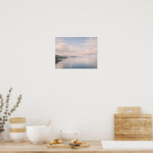 Misty Coastal Ocean Cliffs Pastel Sky Landscape Poster (Küche)