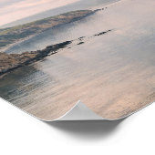 Misty Coastal Ocean Cliffs Pastel Sky Landscape Poster (Ecke)