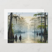 Misty Congaree National Park South Carolina Postkarte (Vorne/Hinten)