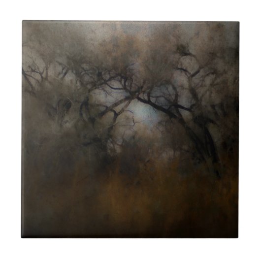 Misty Cottonwoods Fliese (Vorderseite)