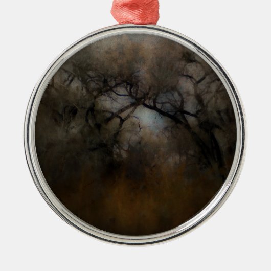Misty Cottonwoods Silbernes Ornament (Vorne)