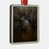 Misty Cottonwoods Silbernes Ornament (Rechts)