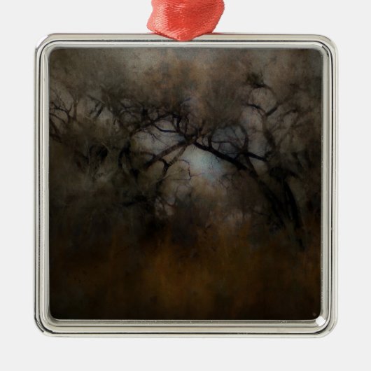 Misty Cottonwoods Silbernes Ornament (Vorne)