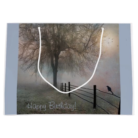 Misty Country Scene Große Geschenktüte (Vorderseite)