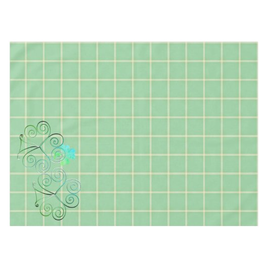Misty Curly Kleeblatt Squares Tischdecke (Vorderseite (Horizontal))
