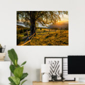Misty Dawn in a Forest Poster (Heimbüro)
