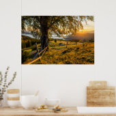 Misty Dawn in a Forest Poster (Küche)