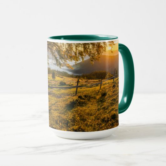 Misty Dawn in einem Wald Tasse (VorderseiteRechts)