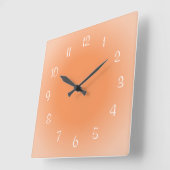 Misty Edges Orange Mattierte Designfarbe Quadratische Wanduhr (Winkel)