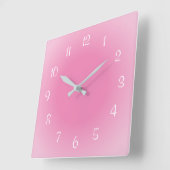 Misty Edges Pink Mattiert Design Soft Colors Quadratische Wanduhr (Winkel)