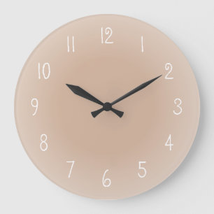 Misty Edges Rosy Beige Mattierte Design-Farbwahl Große Wanduhr