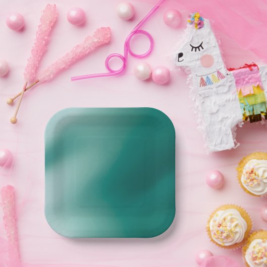Misty Emerald Paper Plate Pappteller (Party)