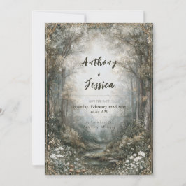 Misty Enchanted Forest Wedding Einladung