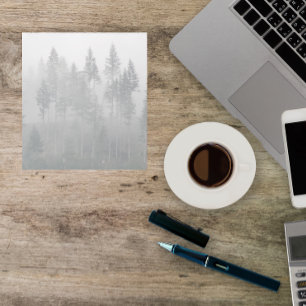 Misty Evergreen Forest Photo Notizblock