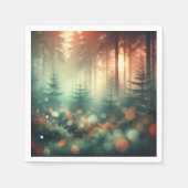 Misty Fall Morning Forest Bokeh Effekt Dekoupage Serviette (Vorderseite)