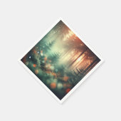 Misty Fall Morning Forest Bokeh Effekt Dekoupage Serviette (Ecke)