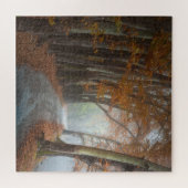 Misty Fall Trees Country Road Puzzle (Horizontal)