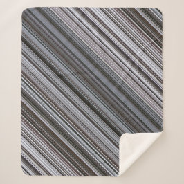 Misty February Blue und Gray Stripe Sherpadecke