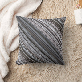 Misty February Blue und Gray Stripe und Kariert Kissen