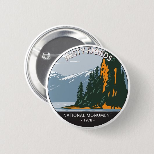 Misty Fjords National Monument New Eddystone Button (Vorne & Hinten)
