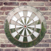 Misty Foggy Forest Trees Dartscheibe