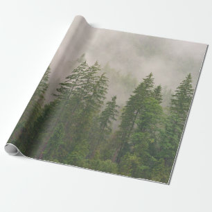 Misty Foggy Forest Trees Geschenkpapier