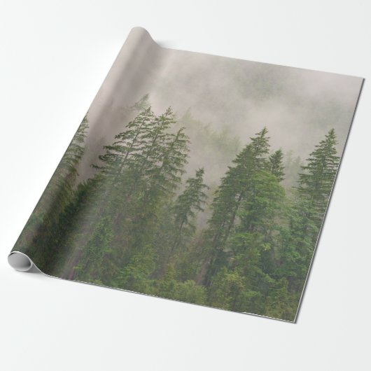 Misty Foggy Forest Trees Geschenkpapier (Ungerollt)
