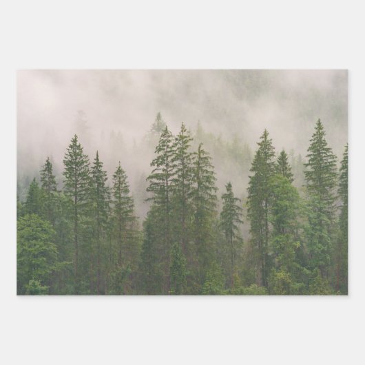 Misty Foggy Forest Trees Geschenkpapier Set (Vorderseite 2)