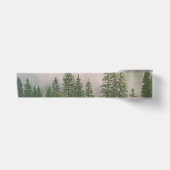 Misty Foggy Forest Trees Satinband (Vorderseite)