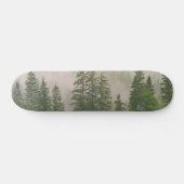 Misty Foggy Forest Trees Skateboard (Horizontal)