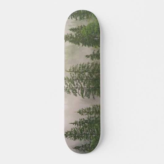 Misty Foggy Forest Trees Skateboard (Vorne)