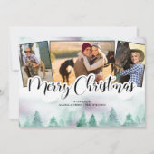 Misty Forest 3 Foto Hand Briefe Frohe Weihnachten (Vorderseite)