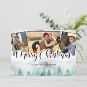 Misty Forest 3 Foto Hand Briefe Frohe Weihnachten (Stehend Vorderseite)