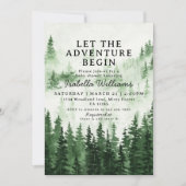 Misty Forest Adventure Baby Shower Einladung (Vorderseite)