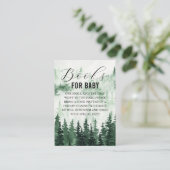 Misty Forest Baby Shower Book Request Begleitkarte (Stehend Vorderseite)