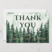 Misty Forest Baby Shower Thank You Dankeskarte (Vorderseite)