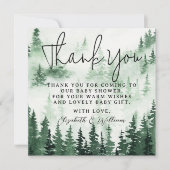 Misty Forest Baby Shower Thank You Dankeskarte (Vorderseite)