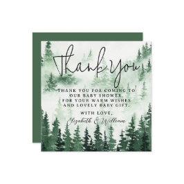 Misty Forest Baby Shower Thank You Dankeskarte