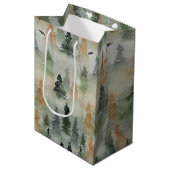 Misty Forest Birthday | MEDIUM-Rente - Geschenktüt Mittlere Geschenktüte (Vorderseite Schrägansicht)