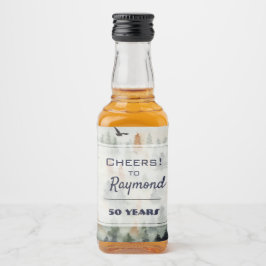 Misty Forest Birthday Mini Alkoholflaschenetikett