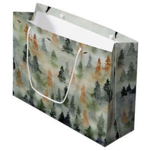 Misty Forest Birthday Rente LARGE Gift Bag Große Geschenktüte