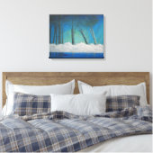 Misty Forest Blue River Reflections Leinwanddruck (Insitu (Schlafzimmer))